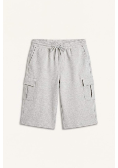 Defacto Relax Fıt Düz Paça Sweatshirt Kumaşı Uzun Şort H2058ax26smgr210 Gri-gr210