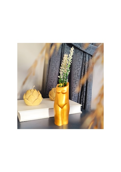 Buççin Online Mağaza Kadın Vücudu Vazo Altın Renk Kadın Vücudu Saksı Dekoratif Kadın Biblo Kadın Vazo 13 X 6,5 Cm. Alçı A