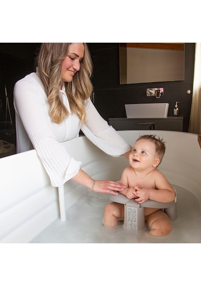 Okbaby Bebek Banyo Seti Crab Banyo Oturağı + Hippo Duş Şapkası A.gri