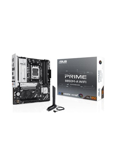 Asus Prıme B850m-a Wıfı Ddr5 8000mt/s 1xhdmı 2xdp 3xm.2 Usb3.2 Matx Am5 Amd Am5 9000/8000/7000 Seri