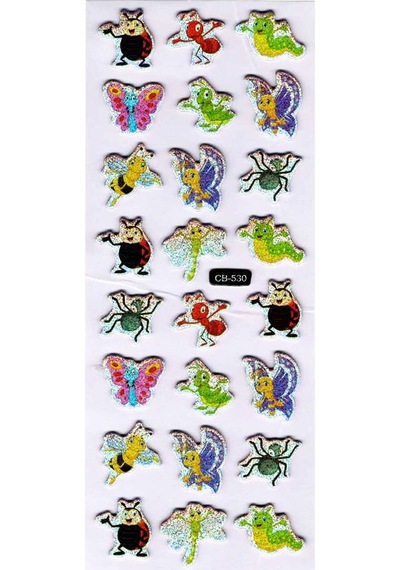 Sticker Kabartmalı Sticker Defter Planlayıcı Etiket Cb530 16x7 Cm- Sevimli Böcekler Çok Renkli