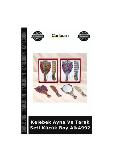 Özel Üretim Set Aksesuar Kelebek Ayna Ve Tarak Seti Küçük Boy Alk4992