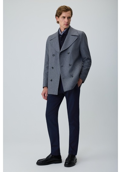 Morven Erkek Gri Yünlü Kruvaze Gemici Model Dinamik Fit Kaban 27ks016002100 Gri Morven Erkek Gri Yünlü Kruvaze Gemici Model Dinamik Fit Kaban 27ks016002100 Gri