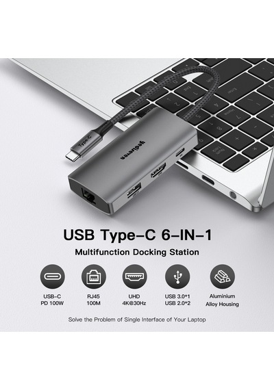Yediseven Y-6c 6in 1 Type C Çoklayıcı 100w Pd Şarj Hdmı Çıkışlı