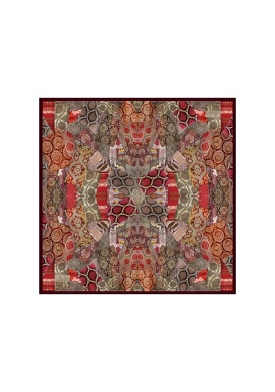 La Boutique Sura İpek Eşarp - Sonbahar-kış- 90 X 90 -asm2832 Nar-bordo