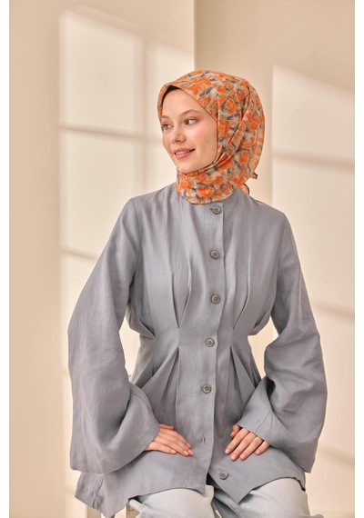 Silk Home Soft Eşarp 73091-35 Turuncu, İndigo, Yeşil Bej