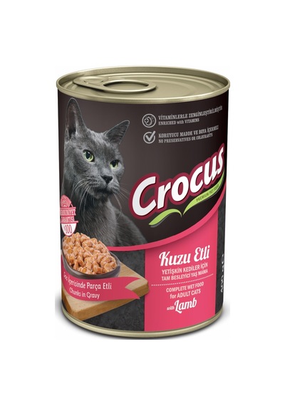 Crocus - 581 - Yetışkın Kedı Kuzu Etlı Yaş Mama 400 Gr X - Csmo-tex - 4 Adet