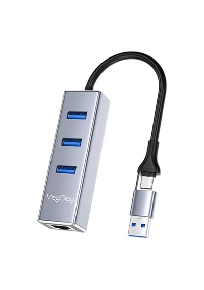 Usb Ve Type-c Gigabit Ethernet Adaptörü 3 Port Usb 3.0 Çoklayıcı Hub 01