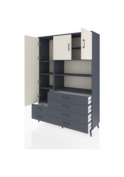 Hyperion Dolap 8 Raflı 6 Çekmeceli 3 Kapaklı 132x44x195 Antrasit-aytaşı/antrasit Aytası/antrasıt Hyperion Dolap 8 Raflı 6 Çekmeceli 3 Kapaklı 132x44x195 Antrasit-aytaşı/antrasit Aytası/antrasıt