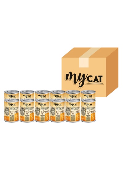 Mycat Tavuk Parça Etli Yetişkin Kedi Konserversi 12 x 400 G