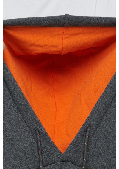 Polostate Erkek Arizona Nakışlı Kapüşonlu 3 İplik Sweatshirt Antrasit