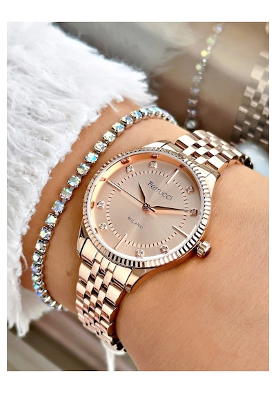 Ferrucci Milano Fc59905 Çelik Kordon&kasa Sade Şık Model Kadın Kol Saati Rose Gold