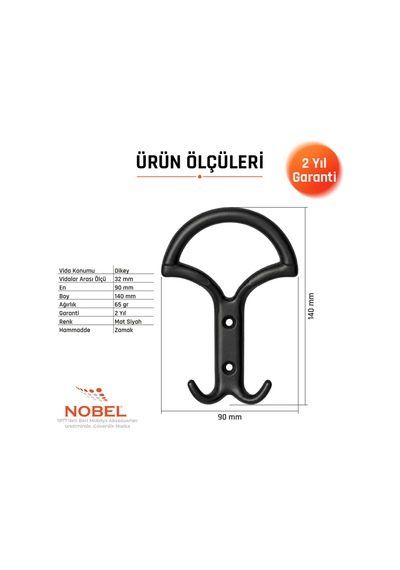 Eta Portmanto Askısı, Metal Vestiyer Askısı, Matsiyah, Duvar Ve Dolap Askılığı 5'li Set Vidalı Matsi Yah