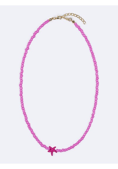 Pembe Boncuklu Kolye 35876689