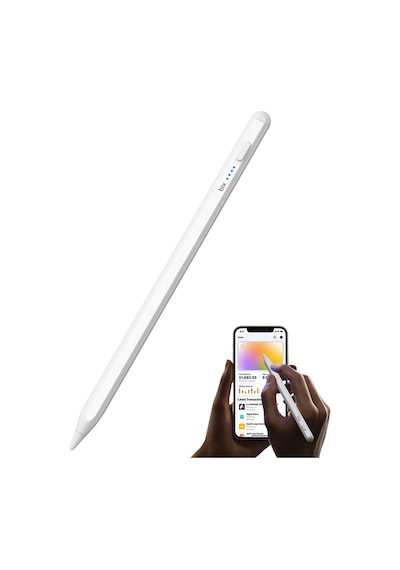 Bix Sp04 Stylus Pen Android İpad Universal Kapasitif Ekran Uyumlu Manyetik Çizim Tasarım Tablet Kalemi Beyaz