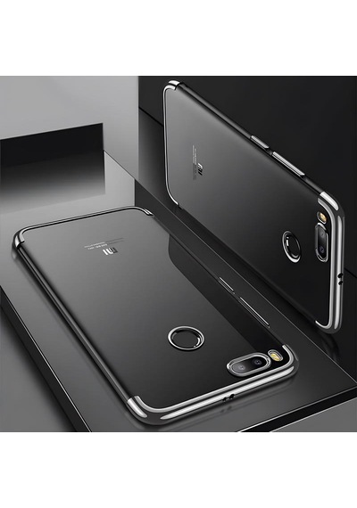 Xiaomi Mi 5x Kılıf Dört Köşeli Lazer Silikon Kılıf Gri