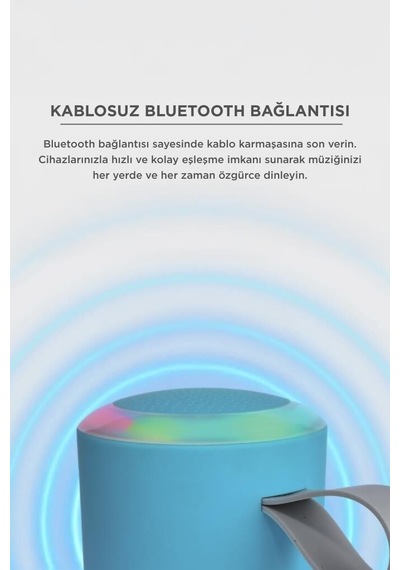 Premium Bluetooth Hoparlör D24 Mavi Şarkı Aleti Akıllı Kutu Taşınır Ses
