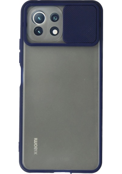 Cosmotex Newface Xiaomi Mi 11 Lite Kılıf Palm Buzlu Kamera Sürgülü Silikon - Lacivert