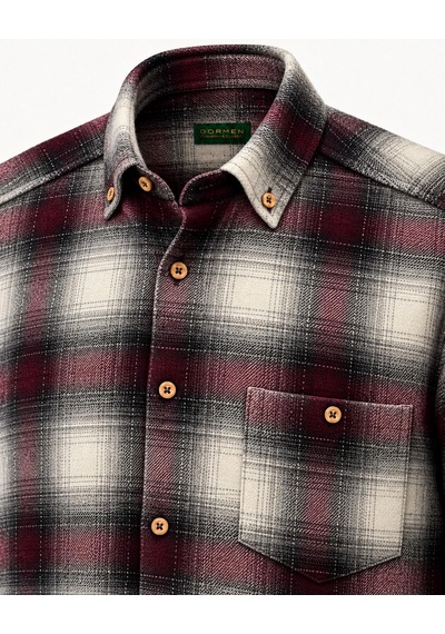 Classics Men Regular Fit Erkek Kışlık Hakiki Oduncu Gömleği Bordo
