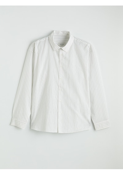 Lcw Vision Gri Regular Fit Çizgili Poplin Erkek Gömlek