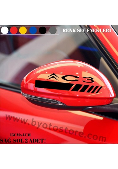 Citroen C3 Için Ayna Kapağı Sticker (2 Adet)