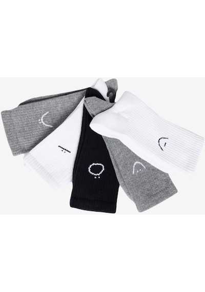 AC&Co / Altınyıldız Classics Erkek Siyah-beyaz-gri Desenli 5'li Soket Çorap Beyaz - Gri - Siyah