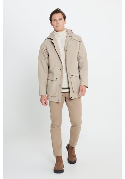 Ac&Co / Altınyıldız Classics Kapüşonlu Dik Yaka Standart Fit Erkek Kaban Bej Ac&Co / Altınyıldız Classics Kapüşonlu Dik Yaka Standart Fit Erkek Kaban Bej