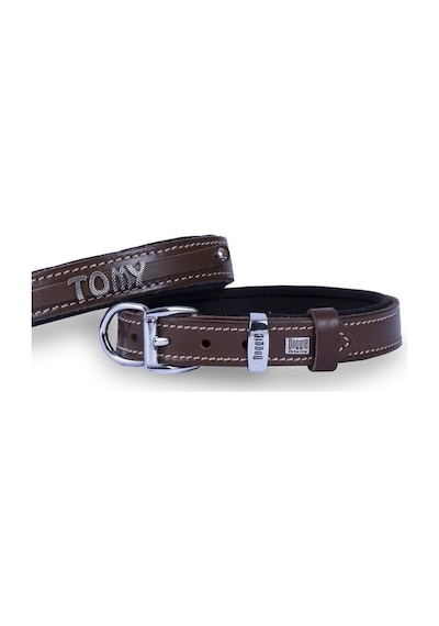 Doggie Konfor Deri İsimlikli Boyun Tasması Kahverengi 2 x 30-35 CM Kahverengi
