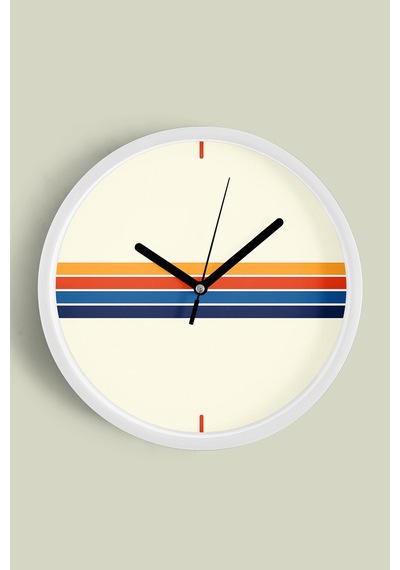 Modern Tasarım Duvar Saati - 25cm - Önü Camlı Beyaz Kasa - Sessiz Mekanizma-jh0490 Beyaz