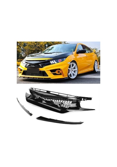 Autogp Honda Civic Fc5 İçin Uygundur Ön Panjur Izgara Ve Far Kaşları Fc450 Model 2016+