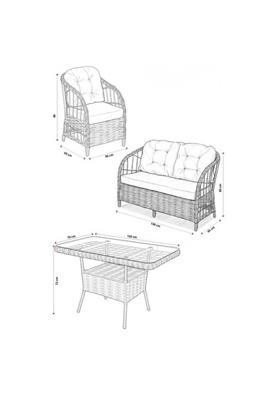 Dora Garden Home Nova 2+1+1 Rattan Bahçe Takımı Masalı Antrasit Dora Garden Home Nova 2+1+1 Rattan Bahçe Takımı Masalı Antrasit