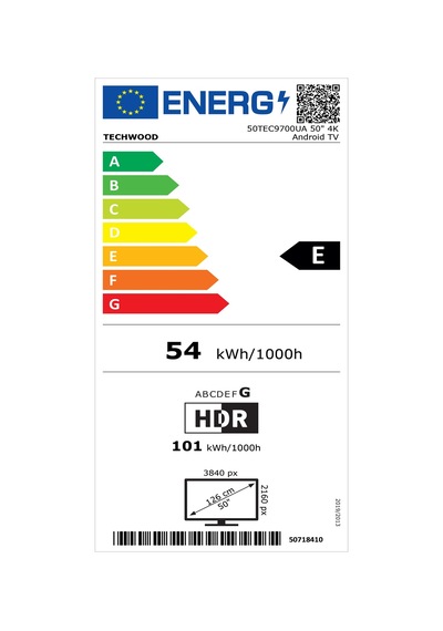 Techwood 50TEC9700UA 50" 4K Ultra HD Android Smart LED TV