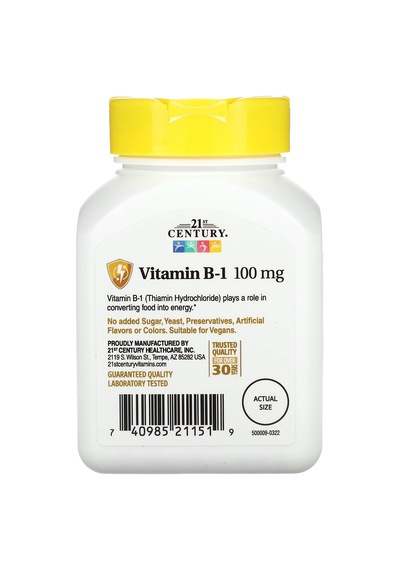 21st Century B-1 - 100mg - Energy Support - 110 Tablets
