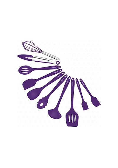 Salvatore 10 Parça Mor Isıya Dayanıklı Yanmaz Yapışmaz Silikon Spatula Seti - Vlt1156 Diğer