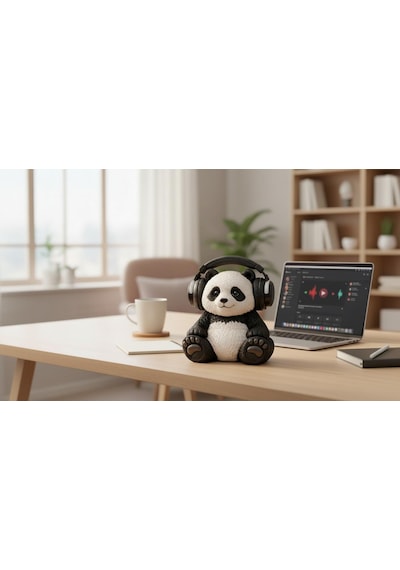 Happy3dworld Panda Figürlü Kulaklık Standı, 3d Baskı Gaming Masaüstü Aksesuarı