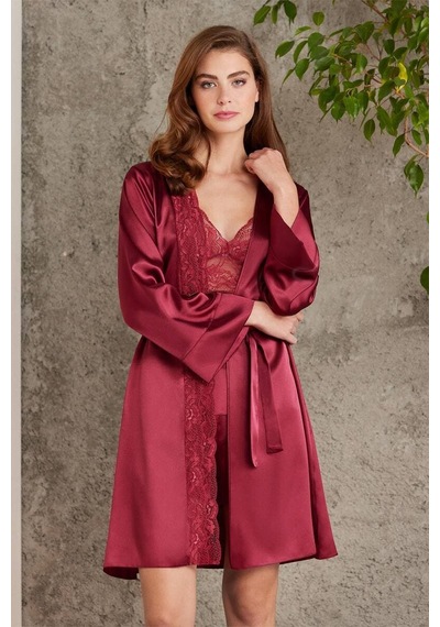 Pierre Cardin 4lü Gecelik Çeyiz Takım Bordo