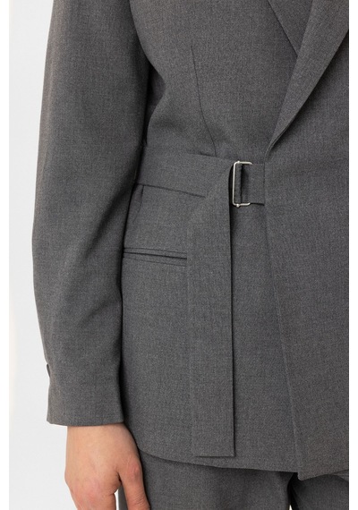 Antioch Kuşaklı Relax Fit Erkek Blazer Ceket Gri