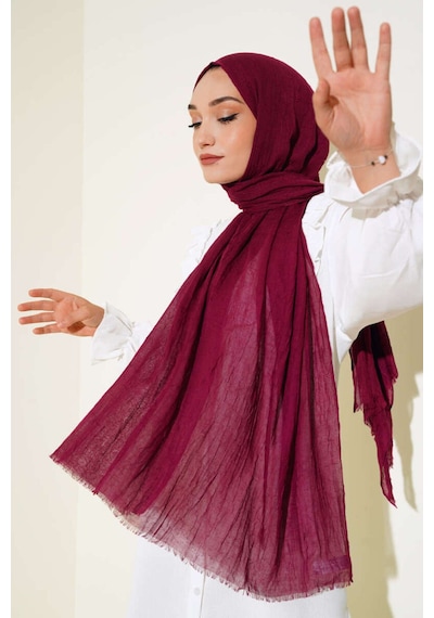 Bambu Şal Tesettür, Pamuklu, Hafif, Rahat, Şık, Yüksek Kalite, Hijab, Shawl, Original, Lux Vişne