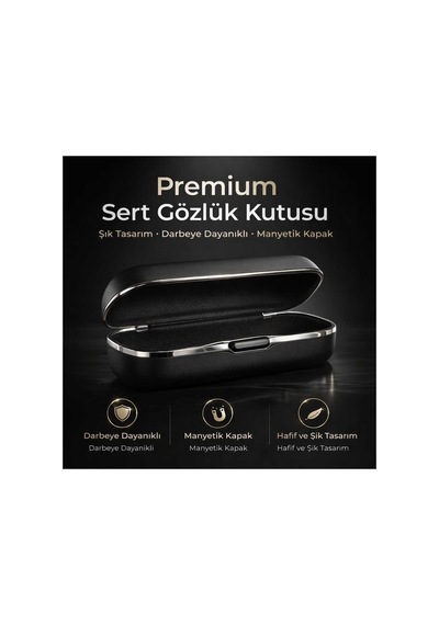 Şık, Sert Kapaklı, İçi Kumaş Kaplı, Premium Araç Gözlük Kutusu Gri - 842416236