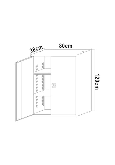 Çelik Dosya Dolabı Metal Dolap Ofis Dolapları Arşiv , Garaj , Bahçe , Kiler , Balkon 80x38x120 Açık Gri / Açık Gri