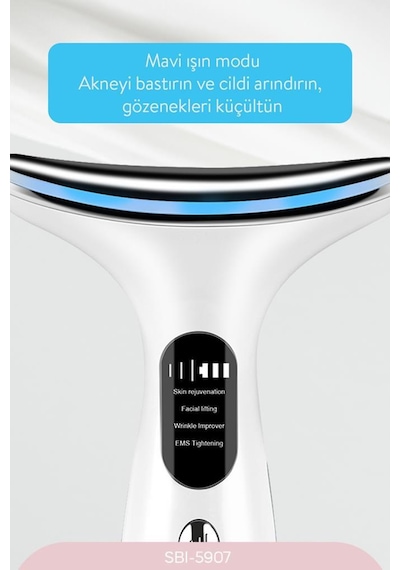 Sinbo Sbı-5907 Yüz Ve Boyun Masaj Cihazı Kolajen Destekli Cilt Bakımı Beyaz - Lila