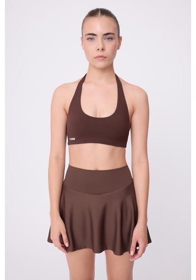 Hıghrıse Flexflow Yüksek Bel Tenis Spor & Aktif Yaşam Etek-şort Skort -2679 Kahverengi