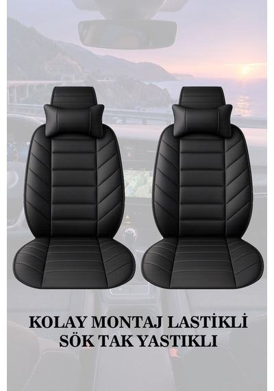 Civic 2008 Uyumlu Siyah Renk Premium Lüks 2 Adet Minder Ve Yastık