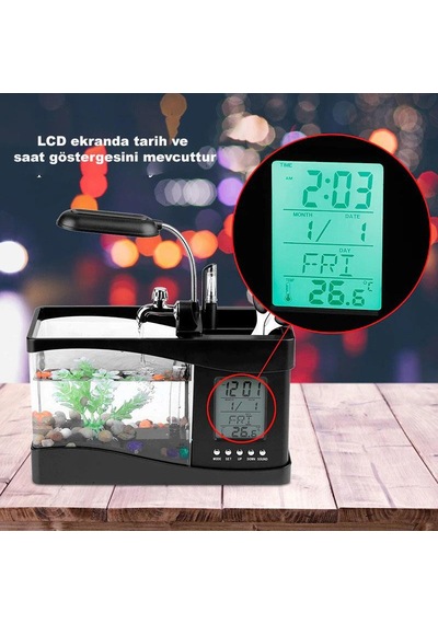Dailytech Dekoratif Usb Masaüstü Mini Akvaryum Balık Tankı