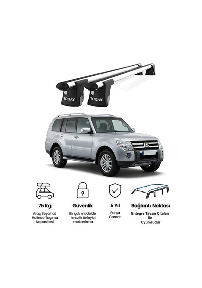 Trio-ı Mitsubishi Pajero 2006 Ve Sonrası Uyumlu Kilitli Ara Atkı 120cm Port Bagaj Tavan Barı