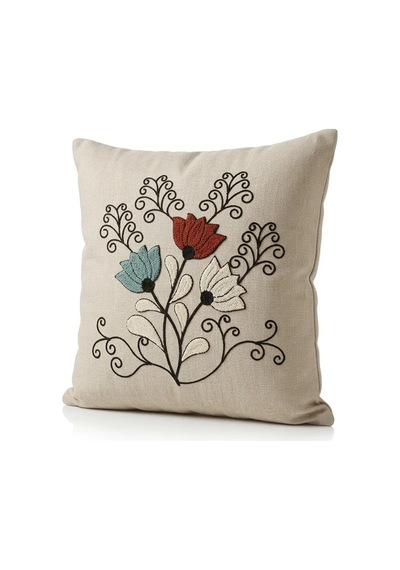 Punch Nakış Kırlent Kılıfı 2 Li 40 Cm X 40 Cm Açık Kırmızı