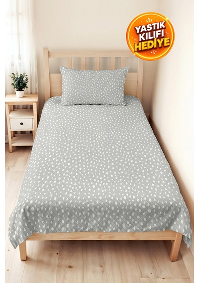 Gri Geometrik Genç Odası Tek Kişilik Pike Takımı - Beyaz Minimal 160x220 Cm Kapitone Yatak Örtüsü Mumlu Sazlık Ufku