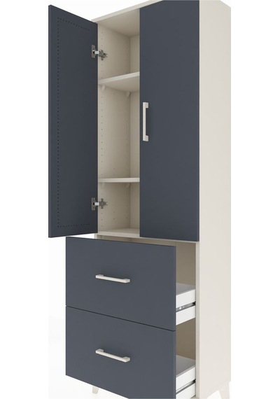 Arges Dolap 3 Raflı 2 Çekmeceli 2 Kapaklı 60x30x182 Aytaşı-an... Aytaşı
