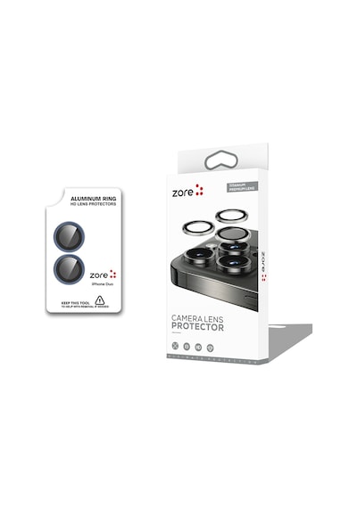 Apple Uyumlu iPhone Duo Premium Safir Parmak İzi Bırakmayan Anti-reflective Kamera Lens Koruyucu Cl-12 Lacivert