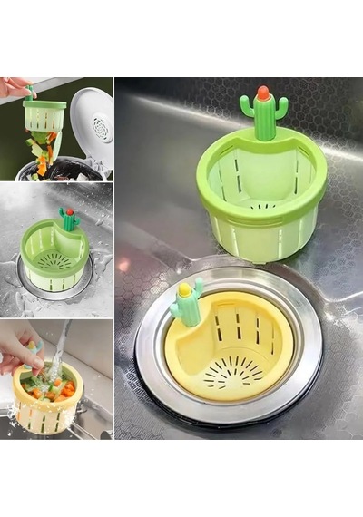 Basmalı Kaktüs Mutfak Lavabo Süzgeci Sebze Artıkları Ve Yemek Kalıntıları İçin Gider Filtresi 546 Çok Renkli